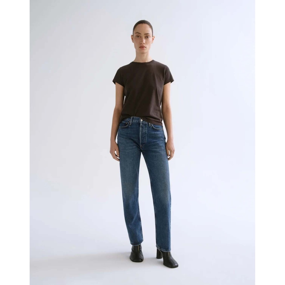 AGOLDE Womens High Rise Straight Leg Jeans Dark Wash Blue Size 30